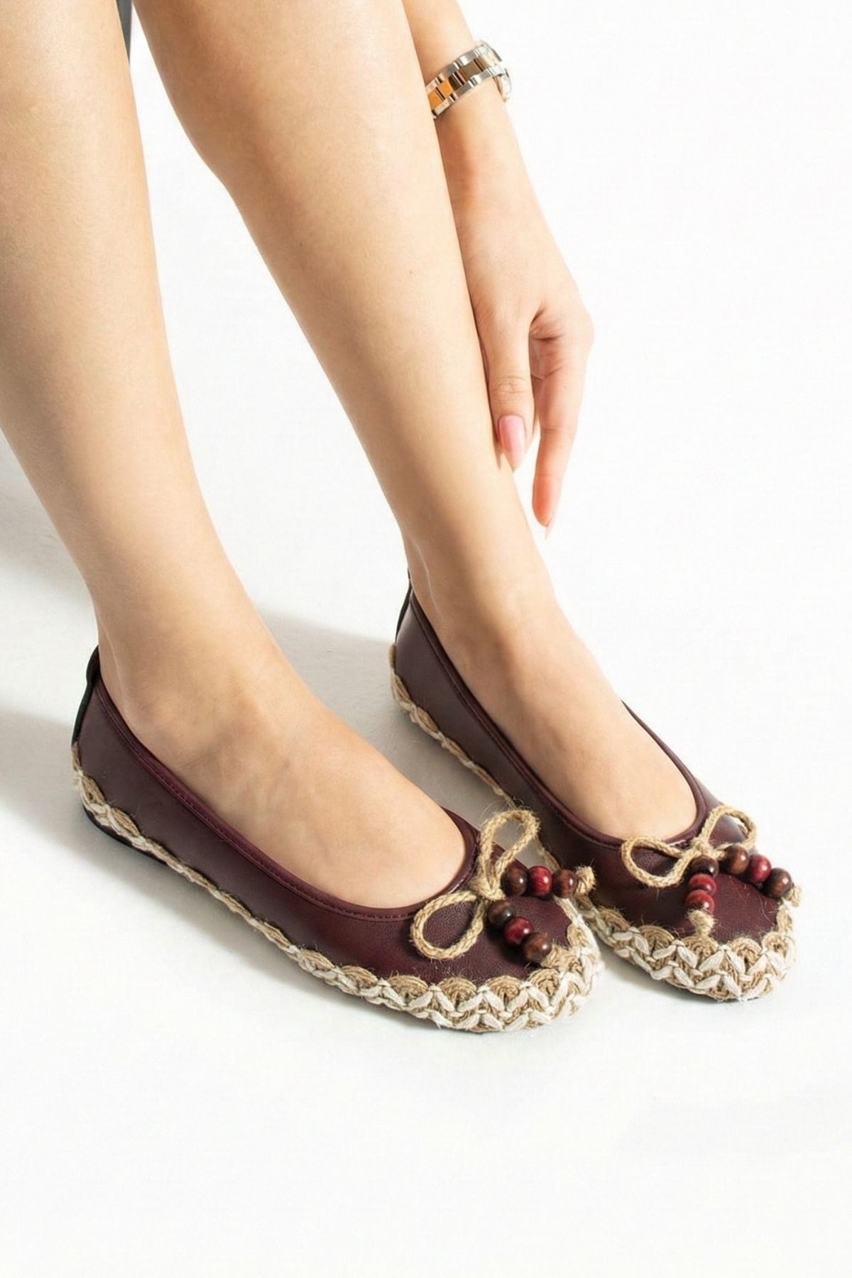 Caldera Bordo Cilt Hasır Sarma Thermo Tabanlı Premium Babet