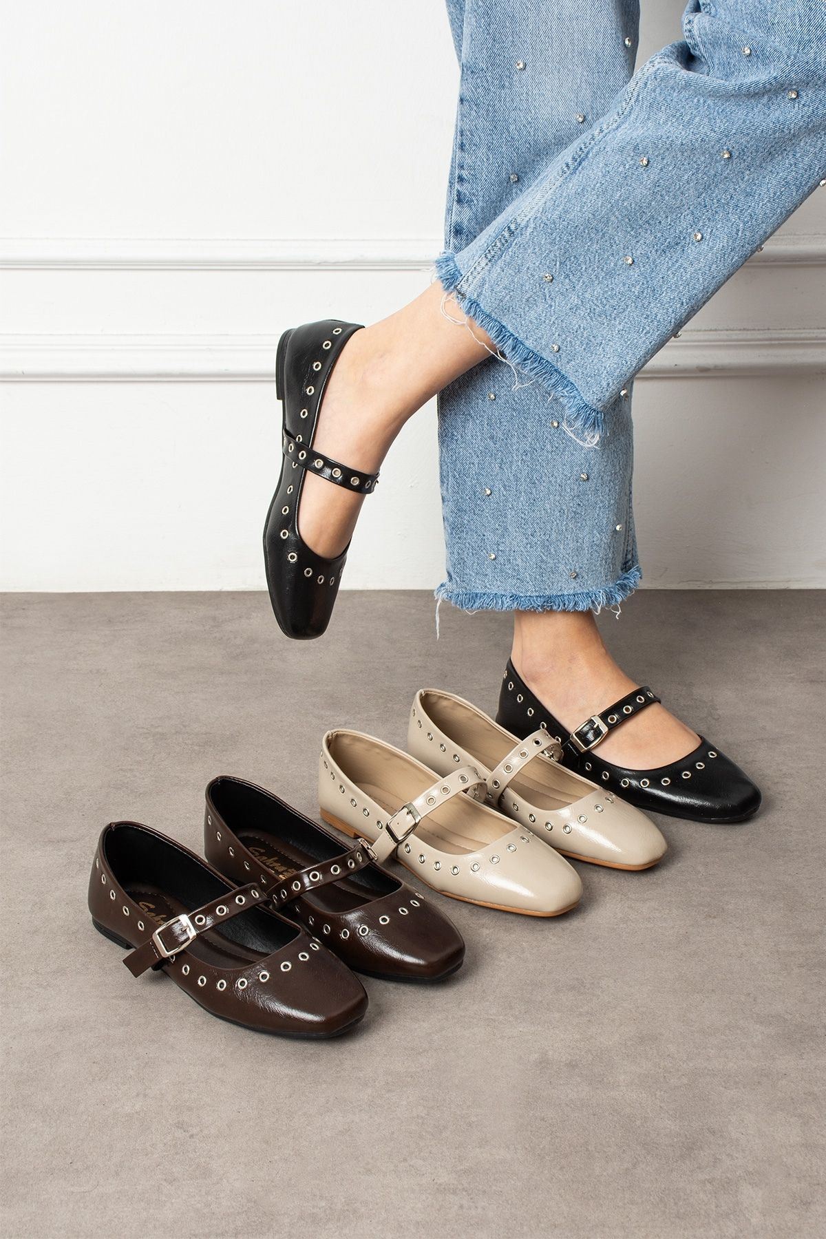 Vento Bordo Cilt Gümüş Halka Detaylı Tokalı Kemer Bantlı Babet