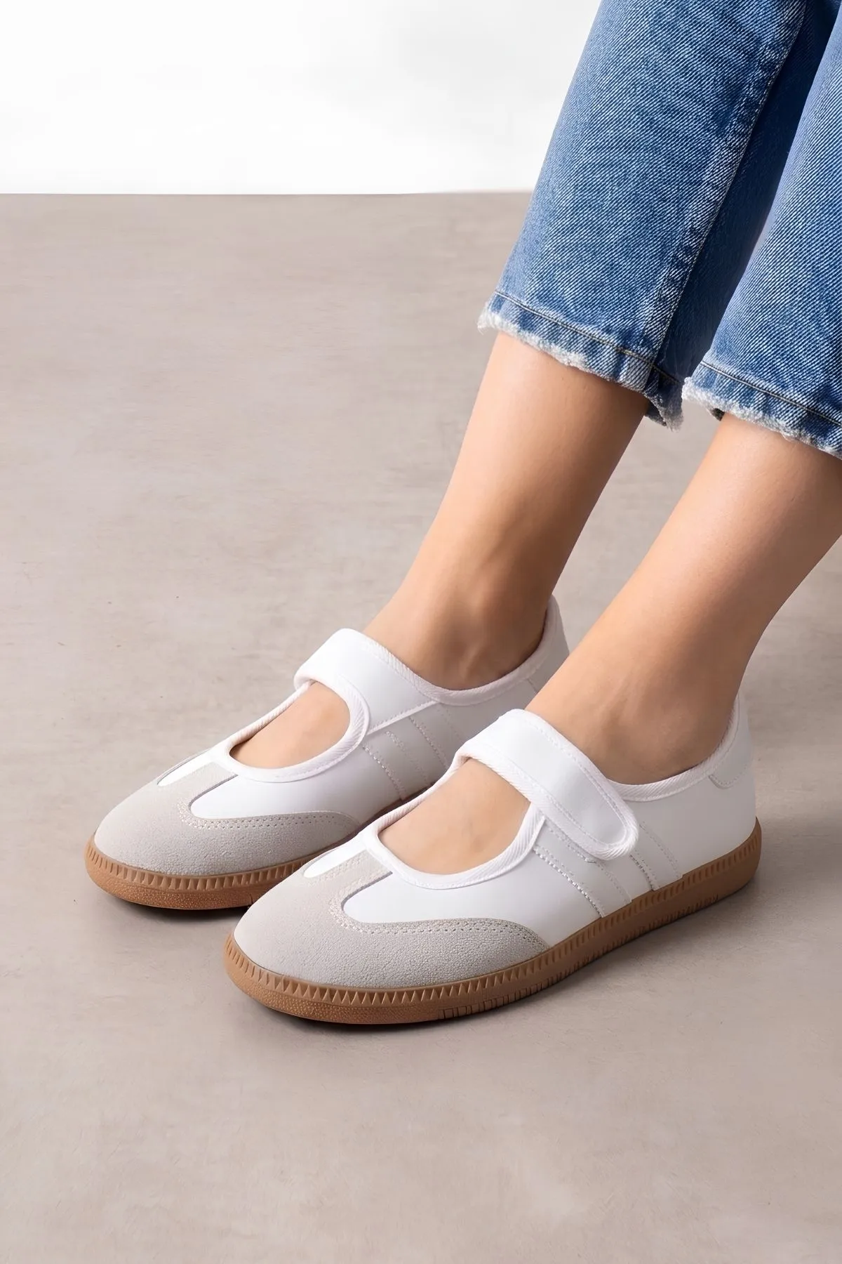 Vicenza Beyaz Şeritli Bantlı Spor Sneaker Ayakkabı