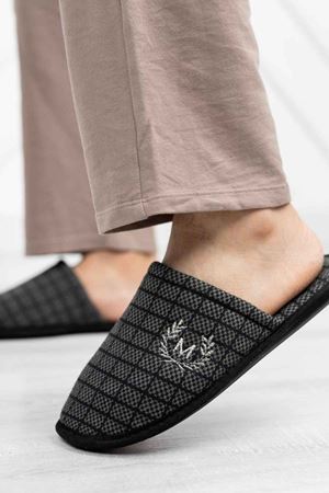 First Erkek Haki Ekoseli Ev Terliği 