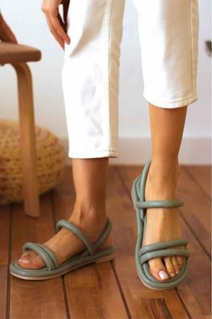 Kasey  Mint Yeşil   İnce Kemerli Sandalet  