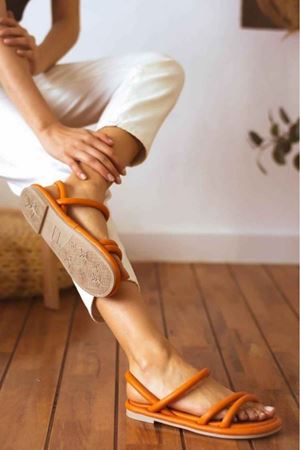 Kasey  Taba  İnce Kemerli Sandalet  