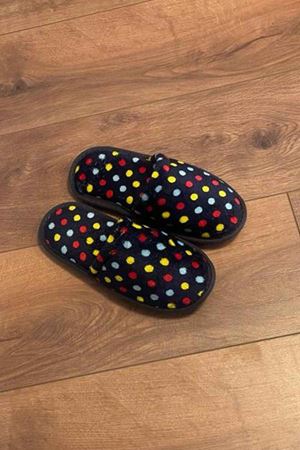 First  Lacivert  Puantiyeli Ev Terliği   