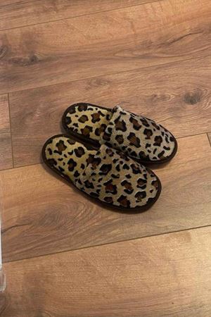 First  Vizon  Leopar Desenli   Ev Terliği 