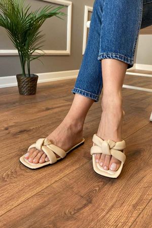 Pelka  Bej Kalın  Düğümlü  Terlik 