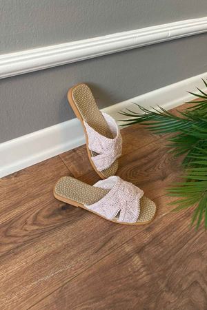 Marisa   Pudra   Triko Çapraz Bantlı    Terlik  