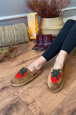 Pablo   Taba Çilek Figürlü Kapalı  Ev Terliği  