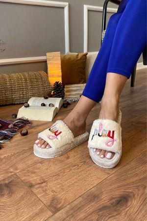 Glen Bej Play  Baskılı Ev Terlik  