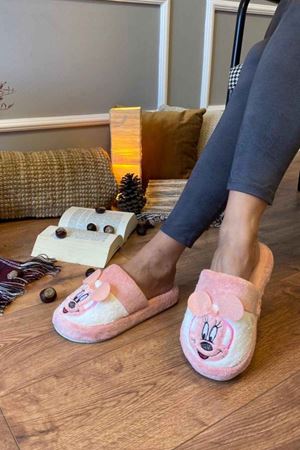 Oscar   Pudra  Hayvan Figür  İşlemeli  Ev Terliğ    