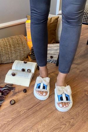 Taylor Bej Göz İşlemeli Kurdela  Detaylı    Ev Terlik   