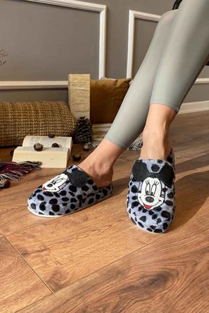 Pedro  Gri Benekli  Önü Kapalı Ev Terliği 