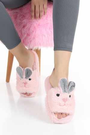 Levis  Pudra Tavşan İşleme Dokulu Ev Terliği  