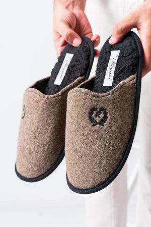 Maura   Erkek Vizon Keçeli Önü Kapalı Ev Terliği  