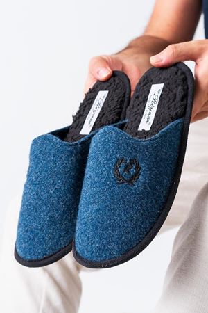 Maura  Erkek    Lacivert   Keçeli Önü Kapalı Ev Terliği