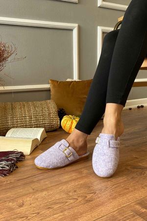 Empoli  Lila Kemer Toka Detaylı Önü Kapalı Ev Terliği   