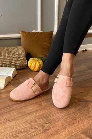 Empoli  Pudra Kemer Toka Detaylı Önü Kapalı Ev Terliği  