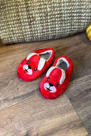 Miranda  Çocuk Kırmızı Köpek Figürlü Panduf 