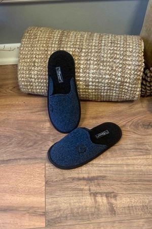 Garcia Kadın Lacivert  Keçeli Önü Kapalı Ev Terliği 