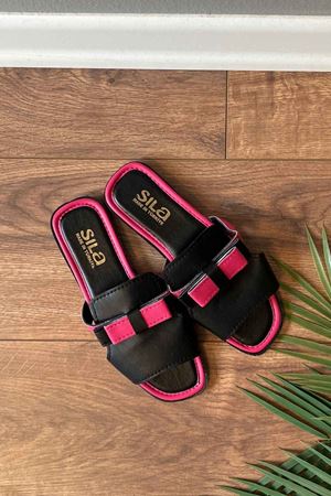 Aristo Fuşya Renkli Kemerli Tek Bantlı Terlik