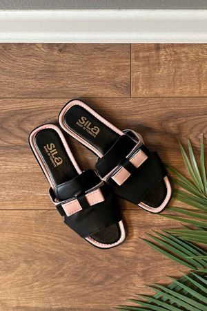 Aristo Pudra Renkli Kemerli Tek Bantlı Terlik 