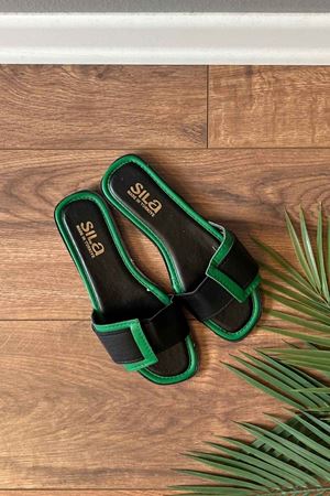 Edison Yeşil Geçirmeli Tek Bantlı Terlik 