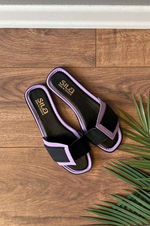 Edison Lila Geçirmeli Tek Bantlı Terlik 