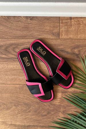 Edison Fuşya Geçirmeli Tek Bantlı Terlik  