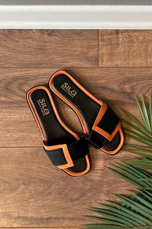 Edison Turuncu Geçirmeli Tek Bantlı Terlik   