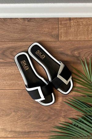 Edison Beyaz Geçirmeli Tek Bantlı Terlik   