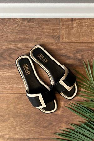 Edison Bej Geçirmeli Tek Bantlı Terlik  