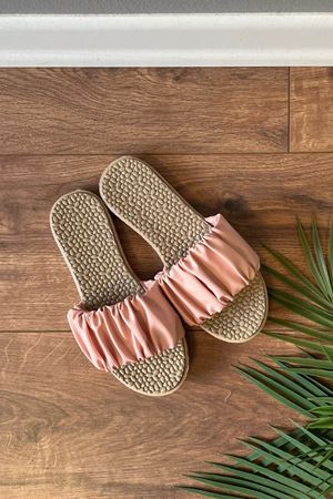 Balde Pudra  Büzgü Kemerli Yüksek  Tabanlı  Terlik 