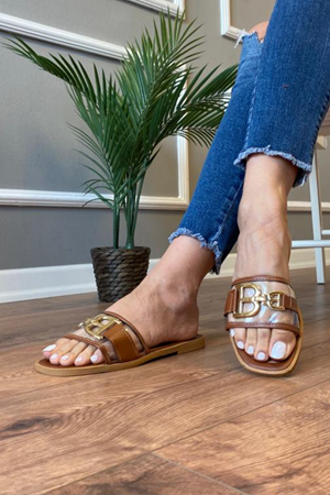 Vina Taba B zincir Tokalı Şeffaf Tokalı  Terlik 