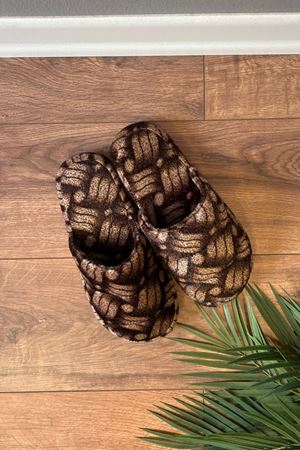 Karlos  Taba Erkek Kare Desenli Önü Kapalı Sarma Tabanlı Ev Terliği  