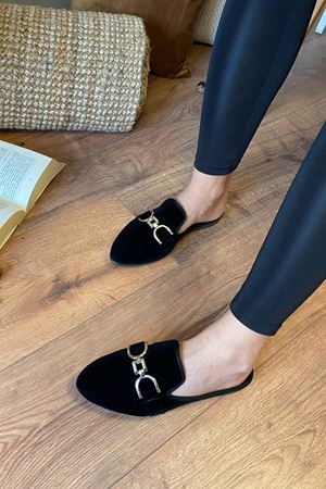 Peter Siyah D Zincir Tokalı    Önü Kapalı Ev Terliği  