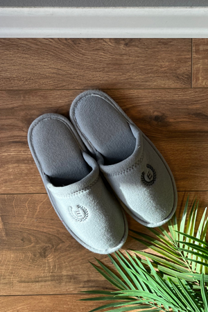 Erikson  Erkek Gri Logo Baskılı   Önü Kapalı Ev Terliği  