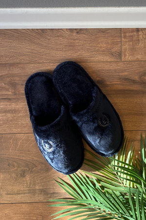 Erikson  Erkek Lacivert Logo Baskılı   Önü Kapalı Ev Terliği