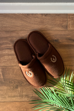 Erikson  Erkek Taba Logo Baskılı   Önü Kapalı Ev Terliği