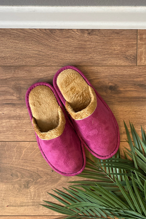 Diana  Fuşya  İçi Tüylü Önü Kapalı Ev Terliği    