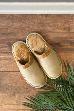 Diana  Bej İçi Tüylü Önü Kapalı Ev Terliği     