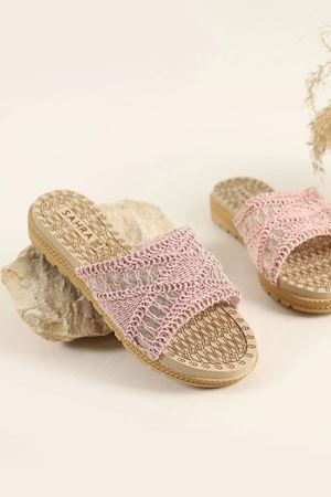 Miya Pudra Hasır İşlememeli  Terlik    