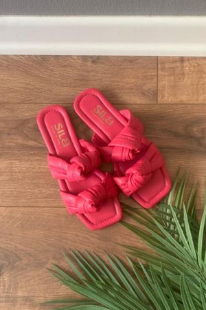 Willy  Fuşya Çift Düğüm Kemerli  Terlik 