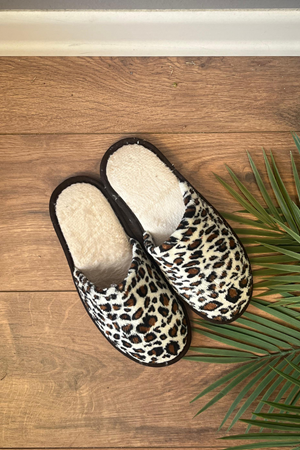 Alice Beyaz Rekli Parça Desenli  Ev Terliği 