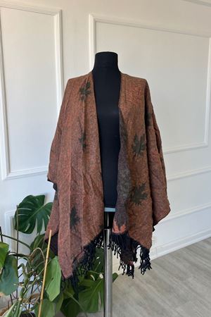 Shawl Desenli Kışlık Panço Şal  