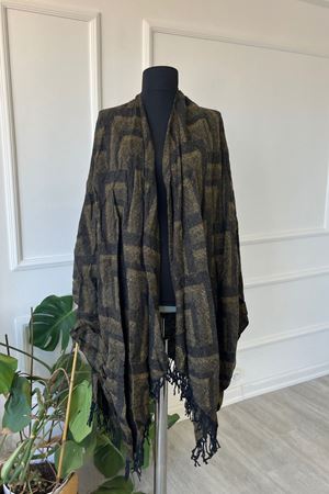 Shawl Desenli Kışlık Panço Şal