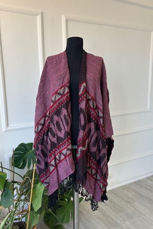 Shawl Desenli Kışlık Panço Şal 