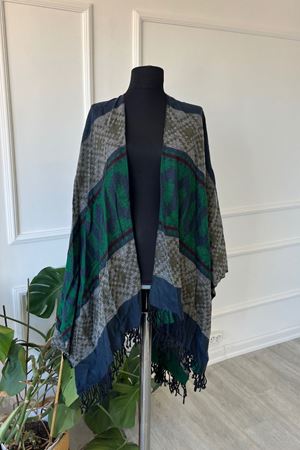 Shawl Desenli Kışlık Panço Şal  