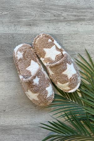 Stary Vizon Yıldız Desenli Peluş Ev Terliği