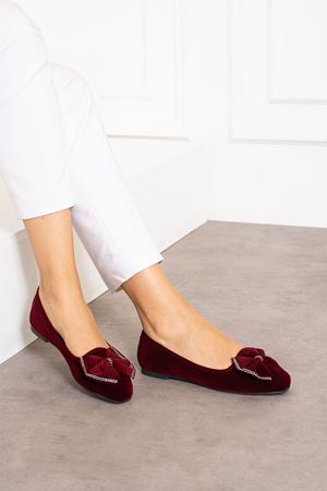 Bafi Bordo Kenarı Taş Şerit Fiyonklu Elegant Ev Babeti 