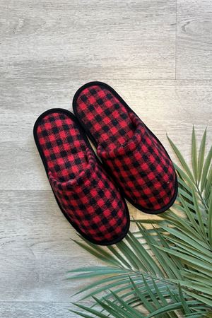 Alice Kırmızı Pötikare Desenli Ev Terliği 