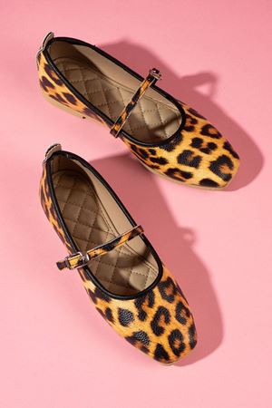 Belton Leopar Desenli Tokalı Kemer Bantlı Babet 